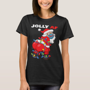 T-shirt Père Noël twerkant dans un masque Gatland joyeux A