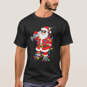 T-shirt Père Noël vacciné avec lunettes de soleil guirland