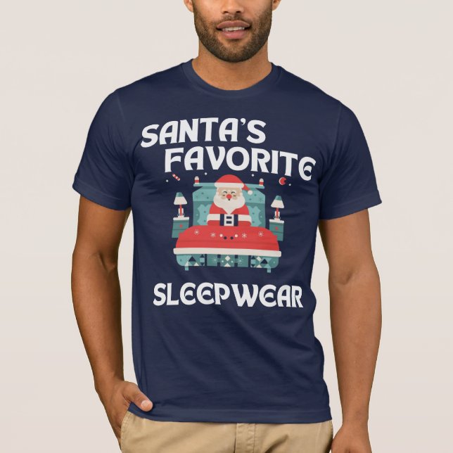 T-shirt Père Noël, vêtements de nuit préférés (Devant)
