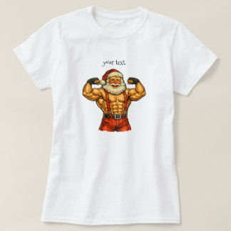 T-shirt Père Noël vintage culturiste Noël drôle de Noël