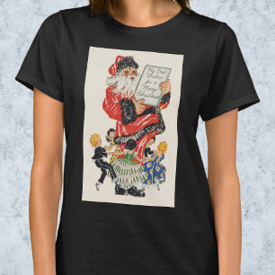 T-shirt Père Noël vintage de Noël et danse d'enfants