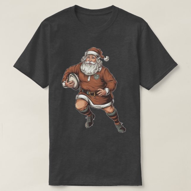 T-shirt Père Noël Vintage Rugby (Design devant)