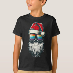 T-shirt Père Noël Vintage vitres arc-en-ciel Noël Santa Ha