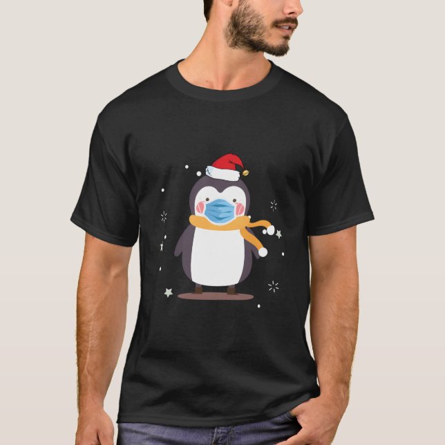 T-shirt Père Noël Visage Manchot (Devant)
