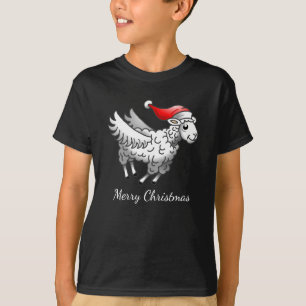T-shirt Père Noël volant des moutons de Noël