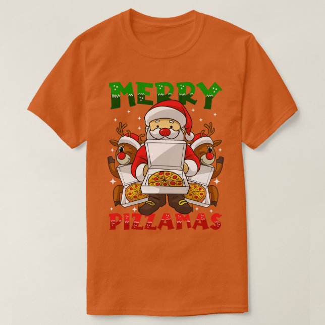 T-shirt Père Noël Vous A Apporté De La Pizza (Design devant)
