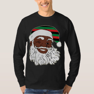 T-shirt Père Noël Winking Casquette du drapeau panafricain