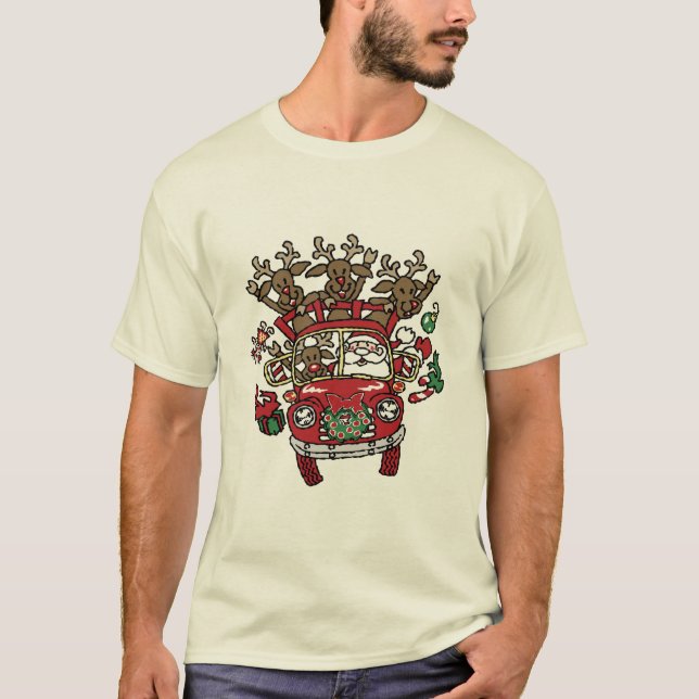 T-shirt Père Noël Woody et sa bande dessinée de Noël de (Devant)