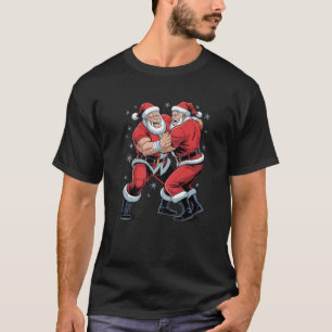 T-shirt Père Noël Wrestler Lover Funny Wrestler Noël