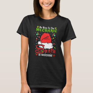 T-shirt Père Noël Xmas Pajamas Soyez Gentil Du Noël Mécani