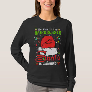 T-shirt Père Noël Xmas Pajamas Soyez Gentils Avec Le Coiff