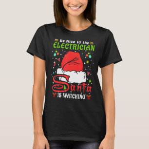 T-shirt Père Noël Xmas Pajamas Soyez Gentils Avec L'Électr