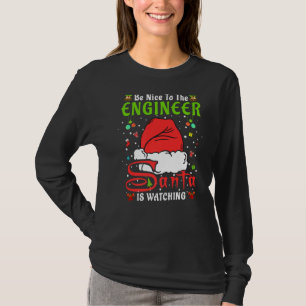 T-shirt Père Noël Xmas Pajamas Soyez Gentils Avec L'Ingéni