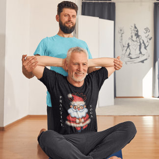T-shirt Père Noël Yoga Pose Holiday Spirit Rencontre Relax