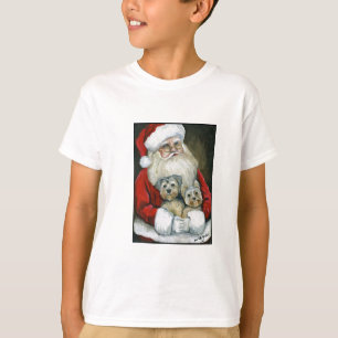T-shirt Père Noël & Yorkies Chien Art Enfants Sweatshirt