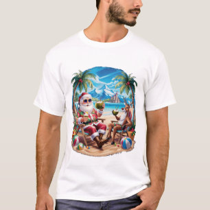 T-shirt Père Noël's Beach Getaway - Vacances amusantes