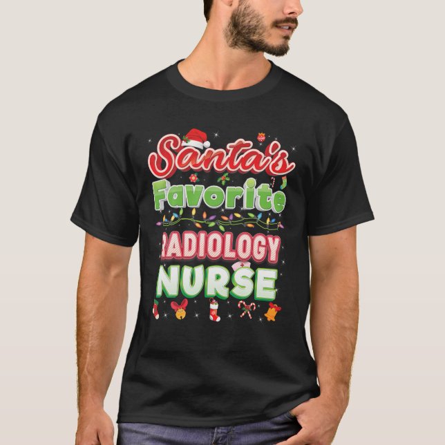T-shirt Père Noël's Favorite Radiologie infirmière Noël Pè (Devant)