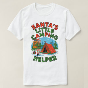 T-shirt Père Noël's Little Camping Aider Christmas Elf Des