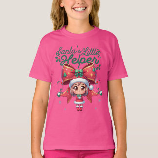 T-shirt Père Noël's Little Helper avec Festity Bowtie