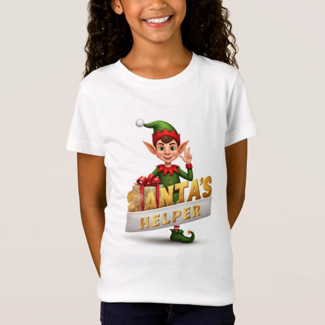 T-shirt père Noël's Little Helper Christmas Kids - (Devant)