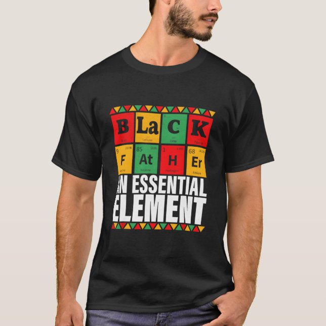 T-shirt Père Noir L'essentiel Élect Père De La Fête Des Pè (Devant)