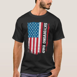 T-shirt Père parachutiste Amérique Drapeau américain Patri