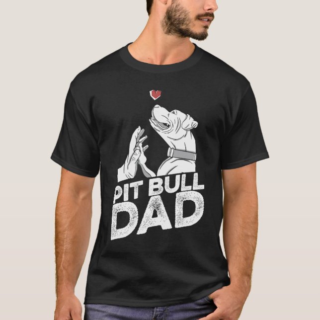 T-shirt Père Pit Bull Race de Chien Interdiction Pitbull (Devant)