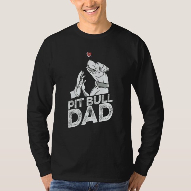 T-shirt Père Pit Bull Race de Chien Pitbull Interdiction (Devant)