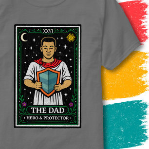 T-shirt Père portant un bouclier Illustration mystique du