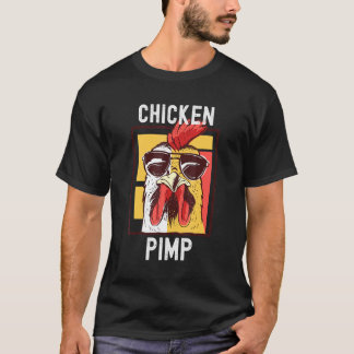 T-shirt Père Poulet Pimp Retro Vintage Ferme Amateur de Po