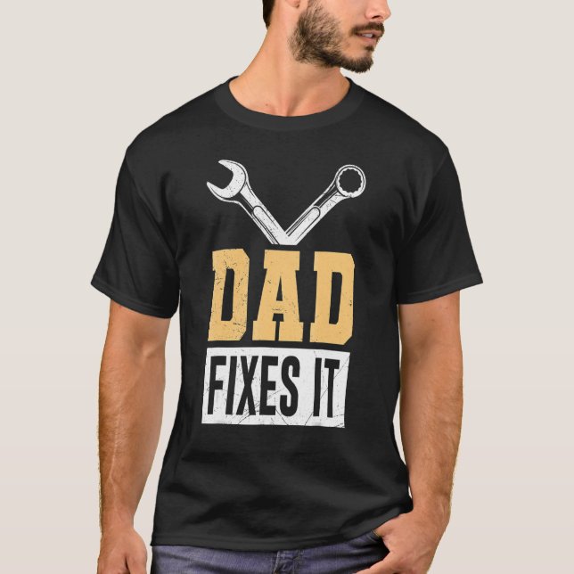 T-shirt Père Répare Le Tournevis Hobbyiste Papa Le Faire (Devant)