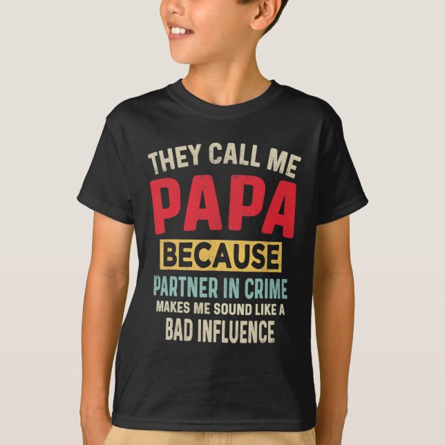 T-shirt Père &# ; s Jour Papa Partenaire Dans Crime Drôle  (Devant)