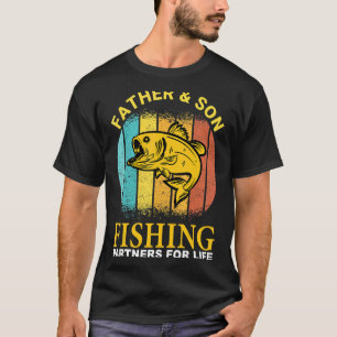 T-shirt Père vintage Et Fils Pêche Partenaires Pour La Vie