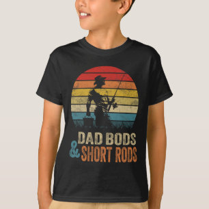 T-shirt Pères corpulents et cannes courtes Pêche rétro Pèr