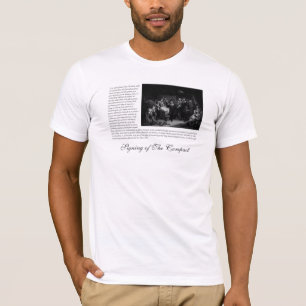 T-shirt Pères de pèlerin de fleur printanière - signature