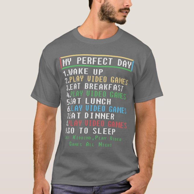 T-shirt Perfect Day Gamer Gifts foreen Boys Video Games re (Devant)