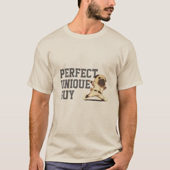 T-shirt PERFECT UNIQUE GUY Clever PUG Acronym Baseball (Devant)