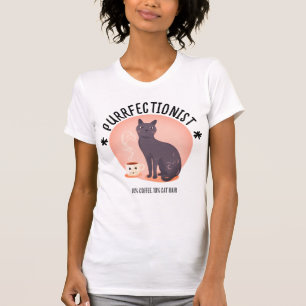 T-shirt Perfectionniste Chat Maman Amoureuse de Café Citat
