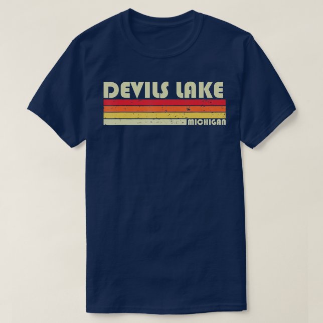 T-shirt PÉRILS LAC MICHIGAN Funny Pêche Camping été (Design devant)
