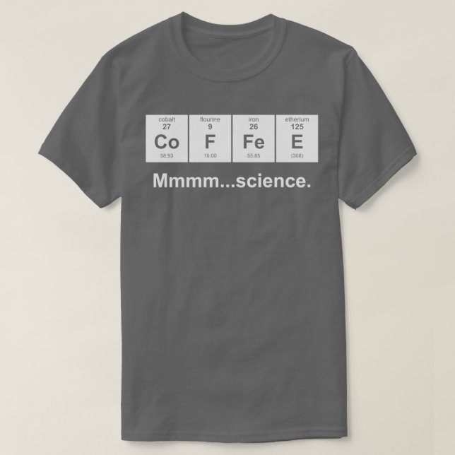 T-shirt Periodic Table of Coffee White  (Design devant)