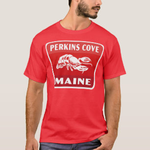 T-shirt Perkins Cove Maine Insigne rétro Rouge