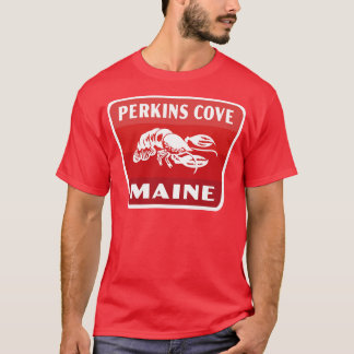 T-shirt Perkins Cove Maine Insigne rétro Rouge