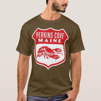 T-shirt Perkins Cove Maine Retro Shield Rouge