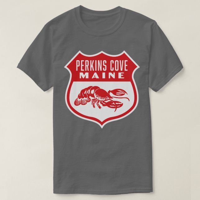 T-shirt Perkins Cove Maine Retro Shield Rouge (Design devant)