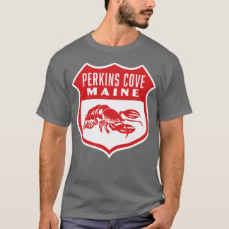 T-shirt Perkins Cove Maine Retro Shield Rouge