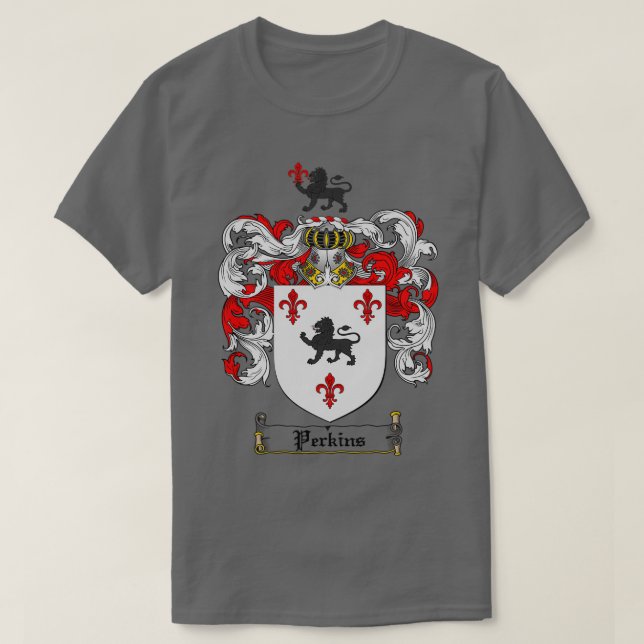 T-shirt Perkins Family Crest Perkins Armoiries de Perkins (Design devant)