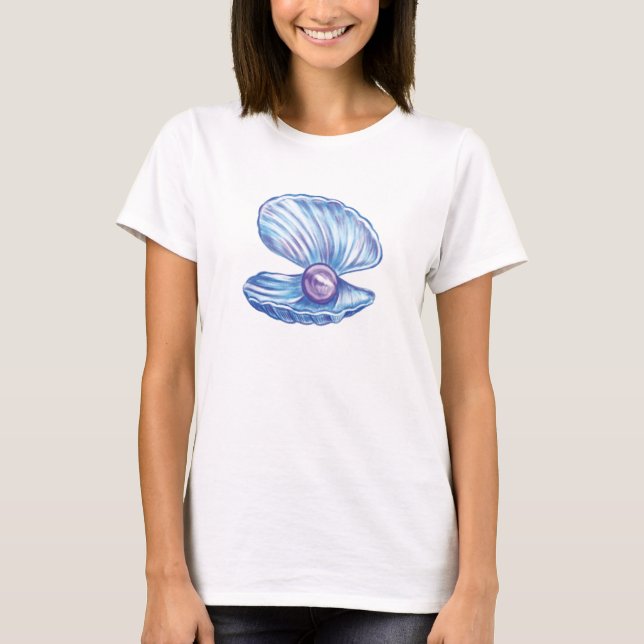 T-shirt Perle de l'océan (violet) (Devant)