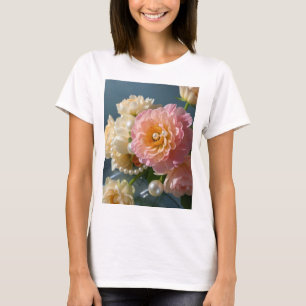 T-shirt Perles aux fleurs roses