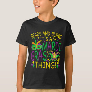 T-shirt Perles Bling Mardi Gras Thé Fête du Carnaval Homme