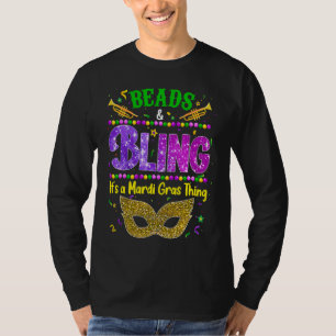T-shirt Perles et bling c'est un truc de Mardi Gras Carnav